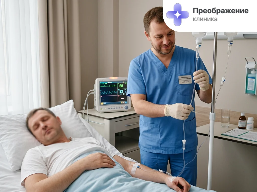 Профессиональная детоксикация от алкоголя в стационаре клиники в Рязани